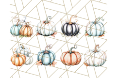 Fall Pumpkin Clipart PNG, Autumn Pumpkins, Jewel Tones Png Product Image 8