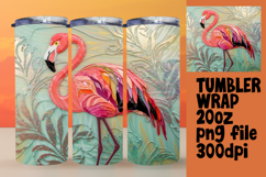 VIBRANT 20oz Tumbler Artwork for Sublimation , Flamingo Product Image 1