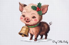 Woodland Christmas Watercolor Clipart PNG Product Image 1