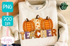 Fall Teacher Sublimation design PNG| Fall pumpkins PNG Product Image 2