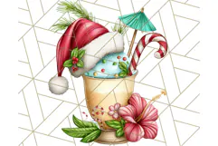 Christmas Penguins The Beach Clipart PNG, Tropical Holiday Product Image 4