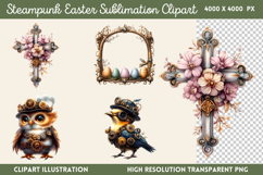 Steampunk Easter Sublimation Clipart PNG Product Image 1