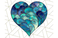 Stained Glass Heart PNG Clipart in Pastel and Bright Colors Product Image 4