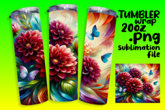 VIBRANT 20oz Tumbler Template for DIY , Flowers Product Image 1