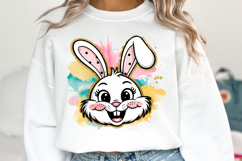 Bunny Easter Clipart, Happy Easter Sublimation PNG Product Image 1