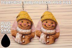 Elegant Teardrop Earrings Designs PNG, Gingerbread Man Product Image 1