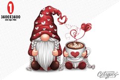 Valentine Gnome Sublimation Clipart - High Quality Design Product Image 1