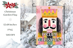 Merry Christmas Garden Flag, Christmas Nutcracker PNG Product Image 1