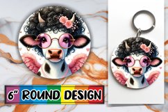 Joyful Circle Coasters Sublimation, Valentines Product Image 1