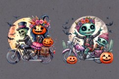 Watercolor Halloween Biker. PNG sublimation Product Image 2