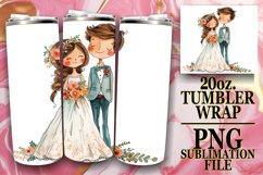Dreamy Watercolor Wedding Tumbler Design: Sublimation Bliss Product Image 1