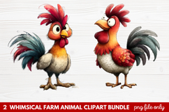Whimsical Farm Animal Clipart | Cute Farm Animals PNG Set Product Image 1