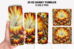 Pumpkins Skinny Tumbler 20oz Wrap Design, Halloween Tumbler Product Image 1