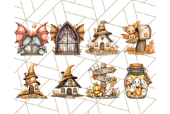 Halloween Fairy House Clipart PNG, Spooky Cottage Art Product Image 8