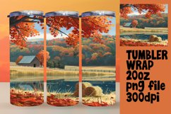 20oz Watercolor Tumbler Wrap | Fall Autumn Design Product Image 1