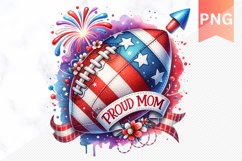 Proud MOM - 4th Of July Sublimation - Clipart PNG Design Product Image 1