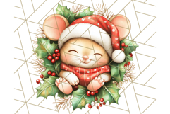 Vintage Christmas Clipart PNG, Cute Animals Holiday Elements Product Image 4