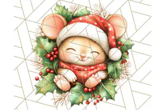 Vintage Christmas Clipart PNG, Cute Animals Holiday Elements Product Image 4