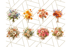 Fall Flower Bouquets Clipart PNG, Autumn Floral Clip Art Product Image 8