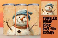 Holiday Tumbler Wrap - Snowman Winter Design 20oz PNG Product Image 1