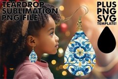 Stylish Teardrop Earring Sublimation Product Image 1