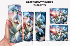 Florals Skinny Tumbler 20oz Wrap Design, Winter Tumbler PNG Product Image 1