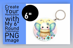 Vibrant Round Design Keychain Artwork , Cute Animals Product Image 1