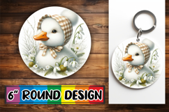 Cheerful Round Coasters PNG, Goose Product Image 1