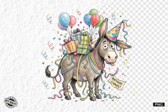 Whimsical Birthday Farm Animals PNG Clipart Product Image 1