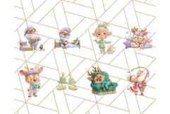 Santa’s Pajama Day Clipart, Cute Christmas Bedtime PNG Product Image 4