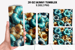 3D Flower Skinny Tumbler 20oz Wrap Design,Flowers Tumble PNG Product Image 1