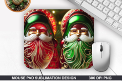 Santa Mouse Pad Sublimation, Christmas Mouse Pad PNG Design Product Image 1