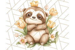 Cute Animals with Tulips PNG, Spring Flower Clipart Download Product Image 4