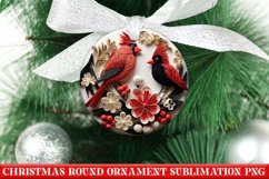 Christmas Quilling Round Ornament PNG | Santa | Sublimation Product Image 1