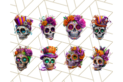 Bright Sugar Skull PNG Clipart, Halloween Colorful Skull Png Product Image 7