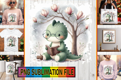 Cozy Sublimation PNG Art, Cute Dino Product Image 1