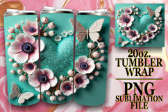 Joyful Adventures 20oz tumbler wrap, 3D Heart Product Image 1