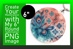 Lovely Round Design for Keychains , Watercolor Patter Product Image 1