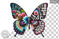 Vibrant Floral Butterfly Sublimation - Clipart PNG Design Product Image 1