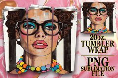 Beauty &amp; Stripes: Portrait Pattern Tumbler Sublimation, 20oz Product Image 1
