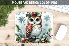 Owl Mouse pad Sublimation - Christmas Animal PNG Design Product Image 1