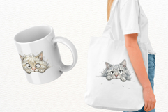 Whimsical Peeking Cats Clipart Product Image 3