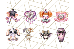 Pastel Goth Halloween PNG Clipart, Creepy Cute Art Product Image 6