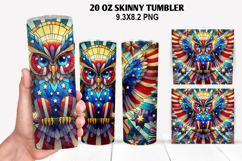 Owls Skinny Tumbler 20oz Wrap Design,4th of july Tumbler PNG Product Image 1