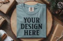 Bay Comfort Colors 1717 Christmas Folded T-Shirt Mockup Product Image 1