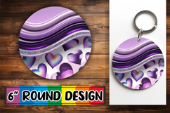 Heartfelt Keychain Circle PNG, Pattern Product Image 1