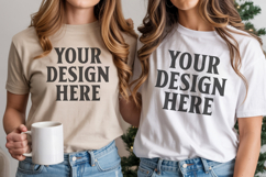 Christmas Bella Canvas 3001 Red and White Green Shirt Mockup Product Image 1