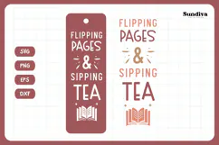 Bookmark Saying SVG | Funny Book Lovers - Sipping Tea Product Image 3