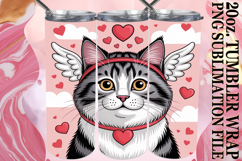 Unique horizons 20oz tumbler wrap, Valentines Cat Product Image 1