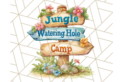 Cute Safari Animal Clipart with Jungle Accessories Png Product Image 4
